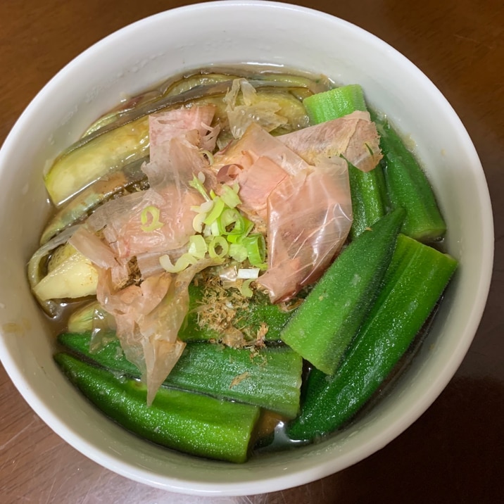 水茄子とオクラの煮びたし